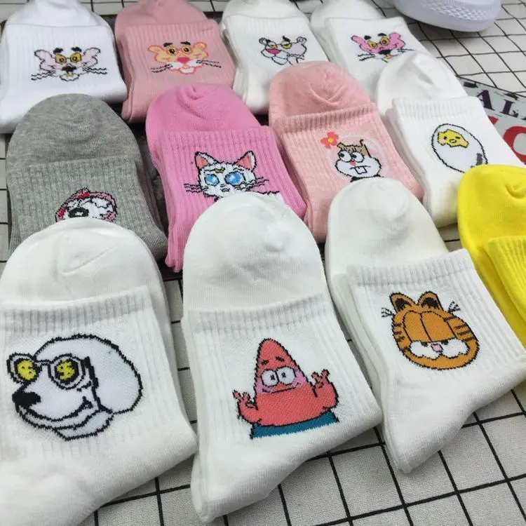 Harajuku/милые Короткие Носки с рисунком хипстерские для скейтбординга забавные