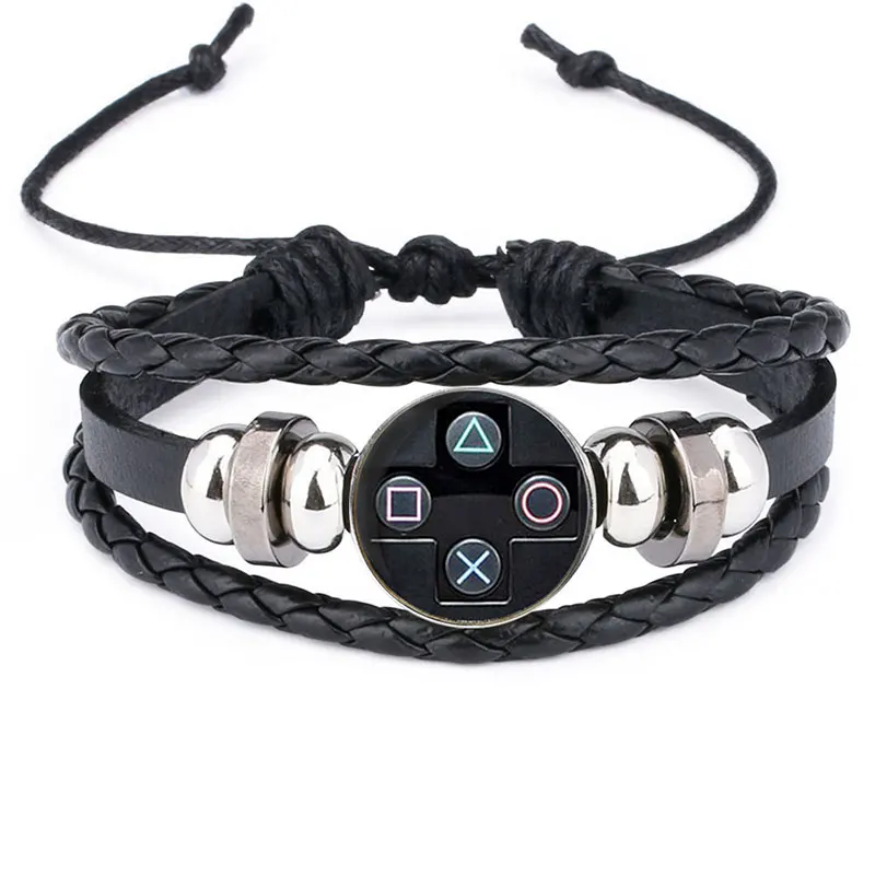 VintageCoolVideoGameControllerGamepadBraceletPunkLeather