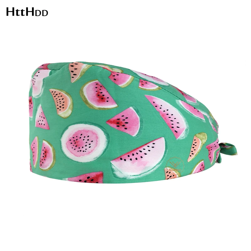 

High Quality Printed Tail hat Frosted Work Hat Beauty Salon Scrub Hat Scrub Cap Cartoon Printing Pet Hat Unisex Casual Scrub Cap