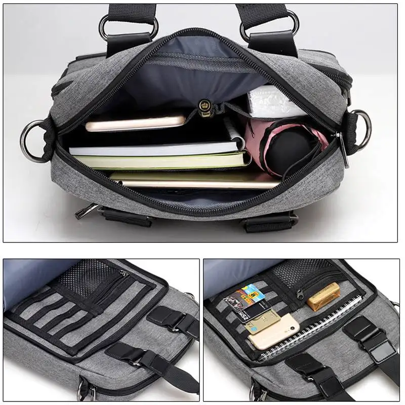Многофункциональная Мужская и женская деловая дорожная сумка, сумки через плечо, сумки-мессенджеры, 11 дюймов, сумка для ноутбука, водонепроницаемая ткань Оксфорд