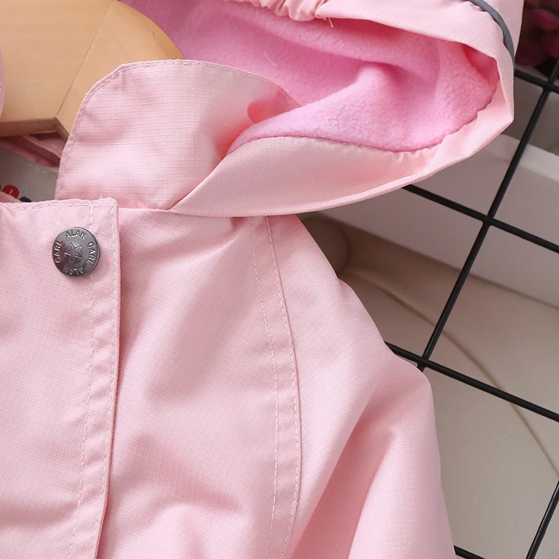 Waterproof Windproof Fashion Polar Fleece Child Coat Baby Girls Jackets Hooded Children Outerwear Kids Outfits For 90-150cm