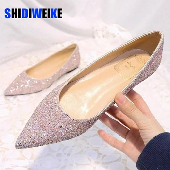 pointed glitter flats