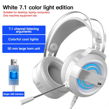 

Q9 RGB Cool Colorful 3.5mm/USB Wired 7.1D Stero Headphone Retractable Computer Gaming Headset With Mic For Desktop PC Notebook