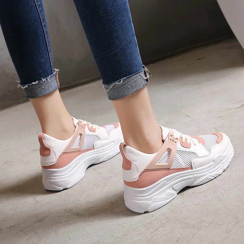 

2019 Summer Breathable Mesh Dad Shoes INS Super Fire Athletic Shoes Women's Korean-style Thick Bottomed Versatile Ulzzang Networ
