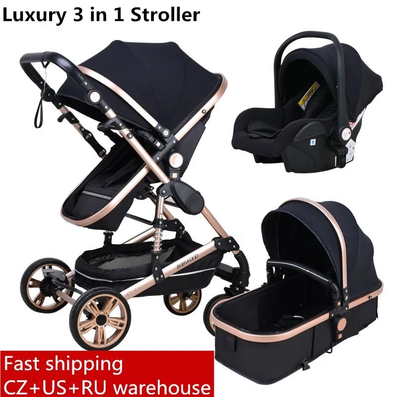 Babyfond детская коляска Высокая Ландшафтная Детские коляски 3 в 1 с автомобильным