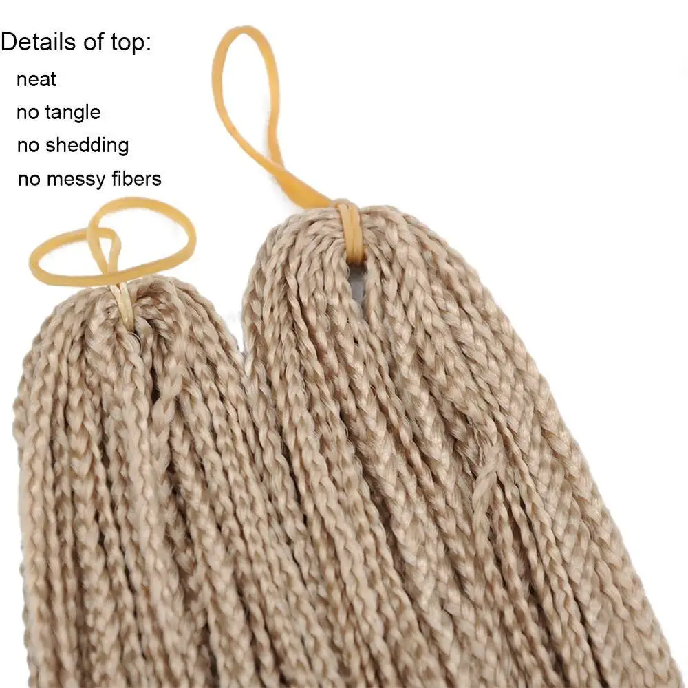 Zizi Braids Crochet Box Braids Synthetic Braiding Hair Extensions Blonde Balck Grey Red Pink Blue Purple For Women