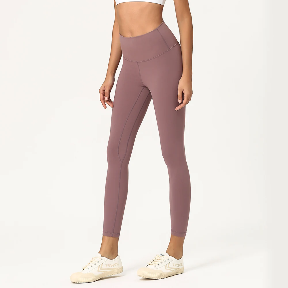 

Sports Leggings Gym Women Slim High Waist Soft Naked-Feel Athletic Solid color Workout Fitness Elastic Ultra Yoga pants