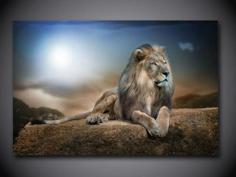 

Wish Amazon Hot Selling Cool Lion Family Decorative Painting Living Room Bedroom Frameless Hanging Painting Core