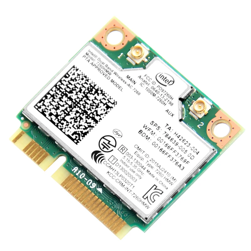 1200 Мбит/с двухдиапазонный 802.11AC Intel 7260 7260AC 7260HMW 2,4/5 ГГц 867 м Wifi Bluetooth 4,0 мини PCIe Беспроводная сетевая Wlan карта