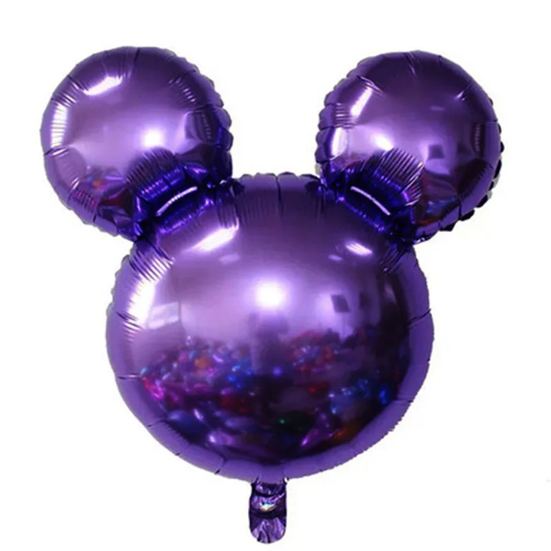 Purple Фольгированные шары с Микки и Минни Маус больших размеров, 1 шт., украшения для вечеринки в честь Дня Рождения, Детские вечерние шары - Цвет: Purple