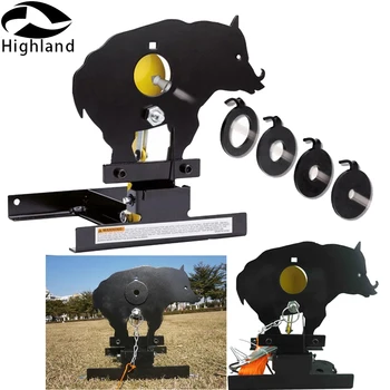 

Airgun Boar Field Target W. 4 Bullseyes' Ring Auto Reset Gun Shooting Target For Airsoft Paintball Lead Pellets Shooting