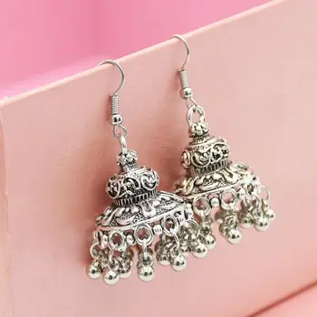 

Indian Earrings for Women Bohemian Jhumka Big Long Tassel Bells Drop Earrings Afghan Egypt Gypsy Turk Ethnic Jewelry