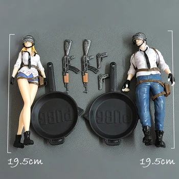 

PUBG PLAYERUNKNOWNS BATTLEGROUNDS 19.5cm Plastic Model Doll Male/ Female Role Airdrop Box AK47 Gun Eat Chicken Tonight Boy Gift