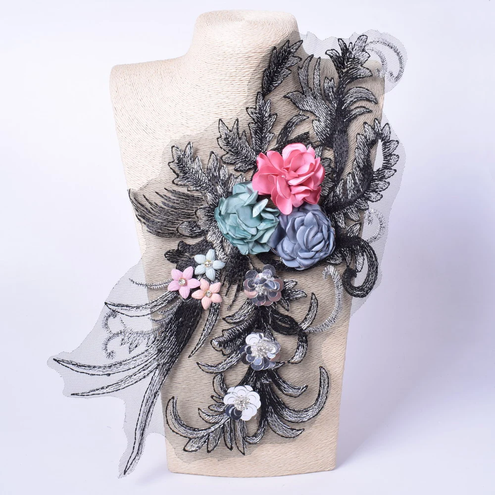 Embroidery Flower Patch Applique For Evening Dress Diy ClothingCostumes Decoration Sew On Accessories Patches Scrapbooking