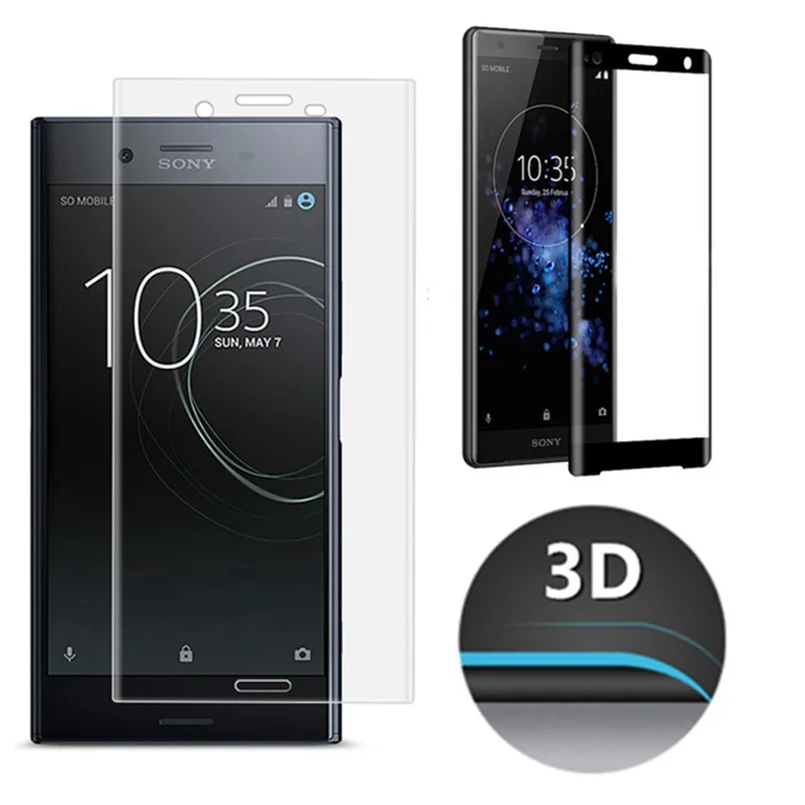 Полный изогнутый 3D экран из закаленного стекла для Sony Xperia XZ XZ1 защитная пленка