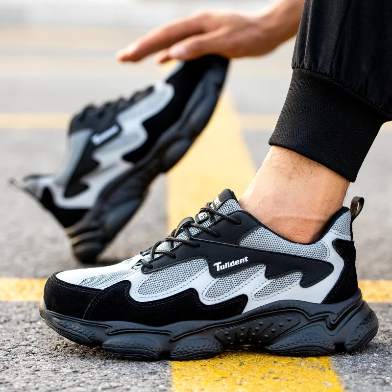 Men Safety Work Shoes Anti-Smashing Steel Toe Cap Puncture-Proof Lightweight safety shoes men shoes