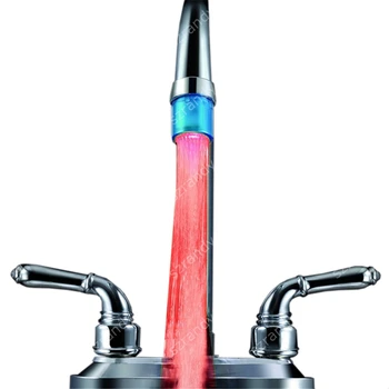 

Single Red color type ABS plastic LED colorful kitchen faucet with adaptor
