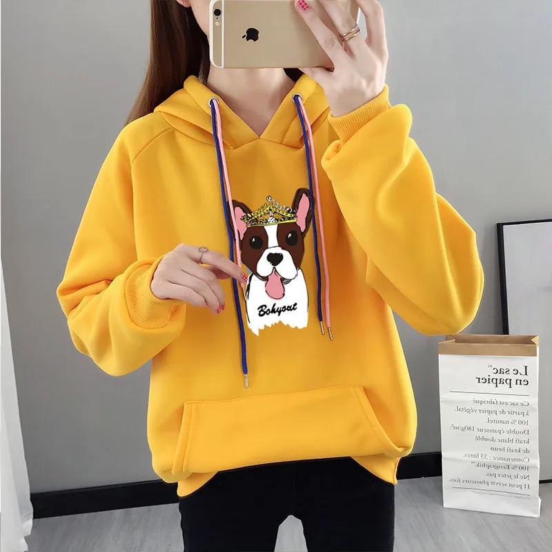 hoodies women Cartoon dog Print Sweatshirt hoodie-women hoodies women winter hoodie teenager girl