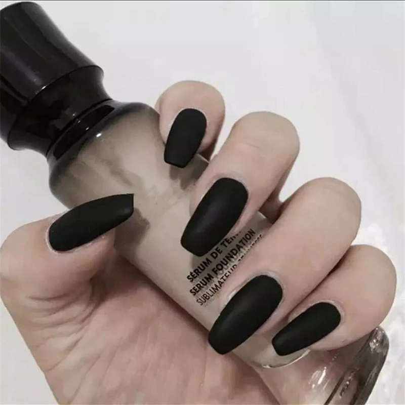 Nusx Candy 24pcs New Coffin Matte Fake Nails Long Round Soft Frosted Press On Nails Coloured 4