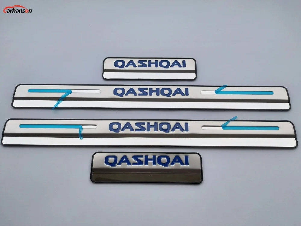 Авто стикер Стайлинг для Nissan Qashqai J11 автомобильные аксессуары порога нержавеющая сталь крышка Накладка защита