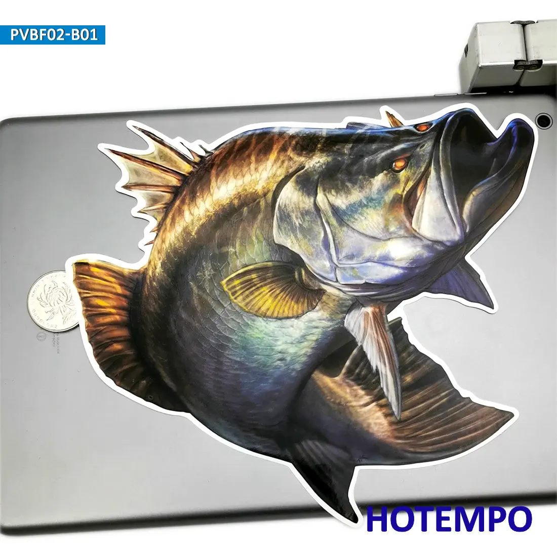 20 cm Barsch Snapper Thunfisch Skorpionfisch Großer Seefisch Wasserdichter Aufkleber für Fischer Fischerboote Gepäck Motorrad Autoaufkleber – Detail 5