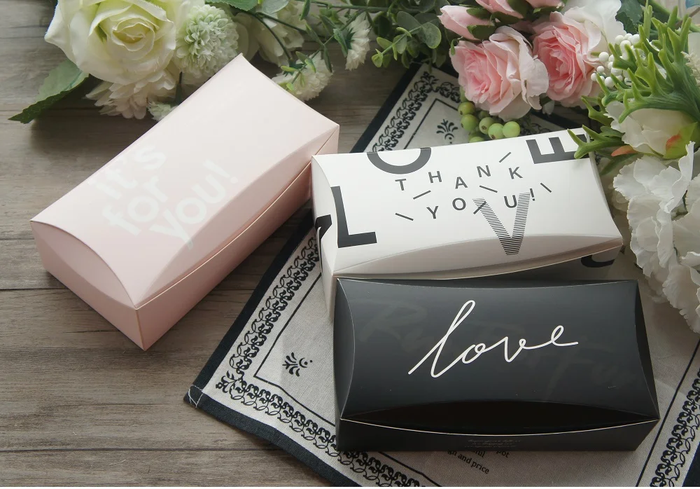 18.5*9*6cm 10 Pcs black white pink paper Box as candy packaging Party wedding Birthday Gift Baking Boxes Food soap Packaging