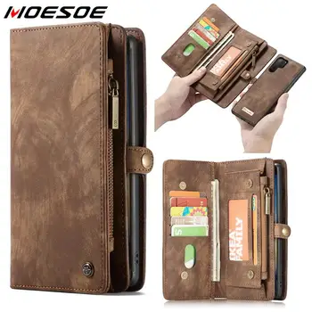 

Magnetic Flip Wallet Case For Samsung Galaxy A50 A70 Note 10 9 S9 S10 Plus Luxury Multi Card Holder Slots Zipper Leather Cover