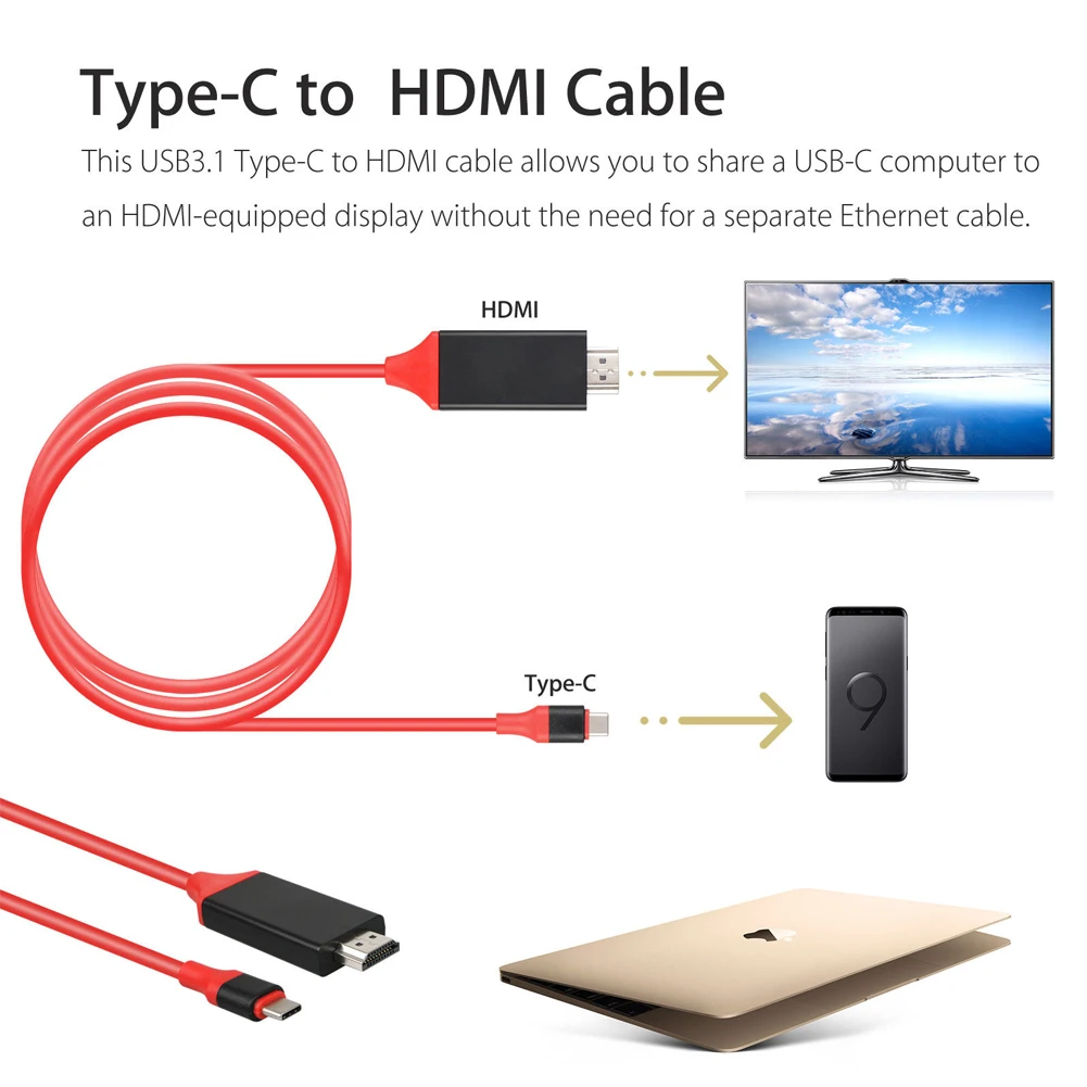 Универсальный USB-C адаптер типа C к HDMI USB 3,1 tv/HD tv видео кабель руководство пользователя наборы для Macbook Android