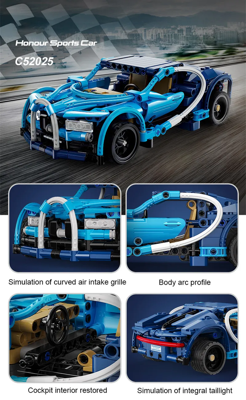 Cada C61048W 4346PCS 1:8 Supercar City Racing Car Hypercar Building Blocks  Sportscar Racing Vehicle Bricks Toys Children Kids Gifts - LEPIN LEPIN Store