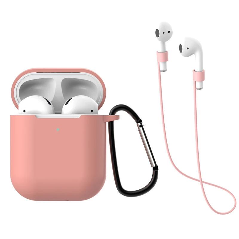 Earphone Case for AirPods 2 Case Wireless Bluetooth Headphone Air Pods Protective for AirPod Case Accessories - Цвет: Pink 3 in 1