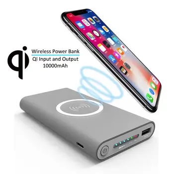 

10000mAh Qi Wireless Charger Power Bank External Battery Wireless Charging Powerbank for IPhone X Samsung S6 S7 S8 Huawei Xiaomi