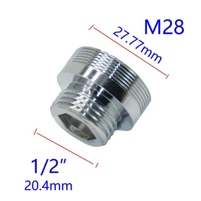 Sárgaréz 1/2 " - M16 M18 M24 M28 Szál Csatlakozó Hím Nőstény Pezsgő Víztisztító Csaptelep Rézszerelvények Ezüst Bevonás - Image 2