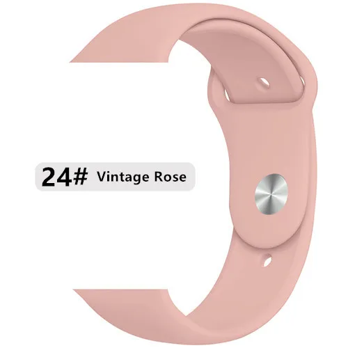 vintage rose 24 Ремешок для apple Watch 5 4 ремешок 44 мм 40 мм iwatch 3 2 1 ремешок 42 мм 38 мм браслет для apple watch аксессуары для наручных часов - Цвет ремешка: vintage rose 24
