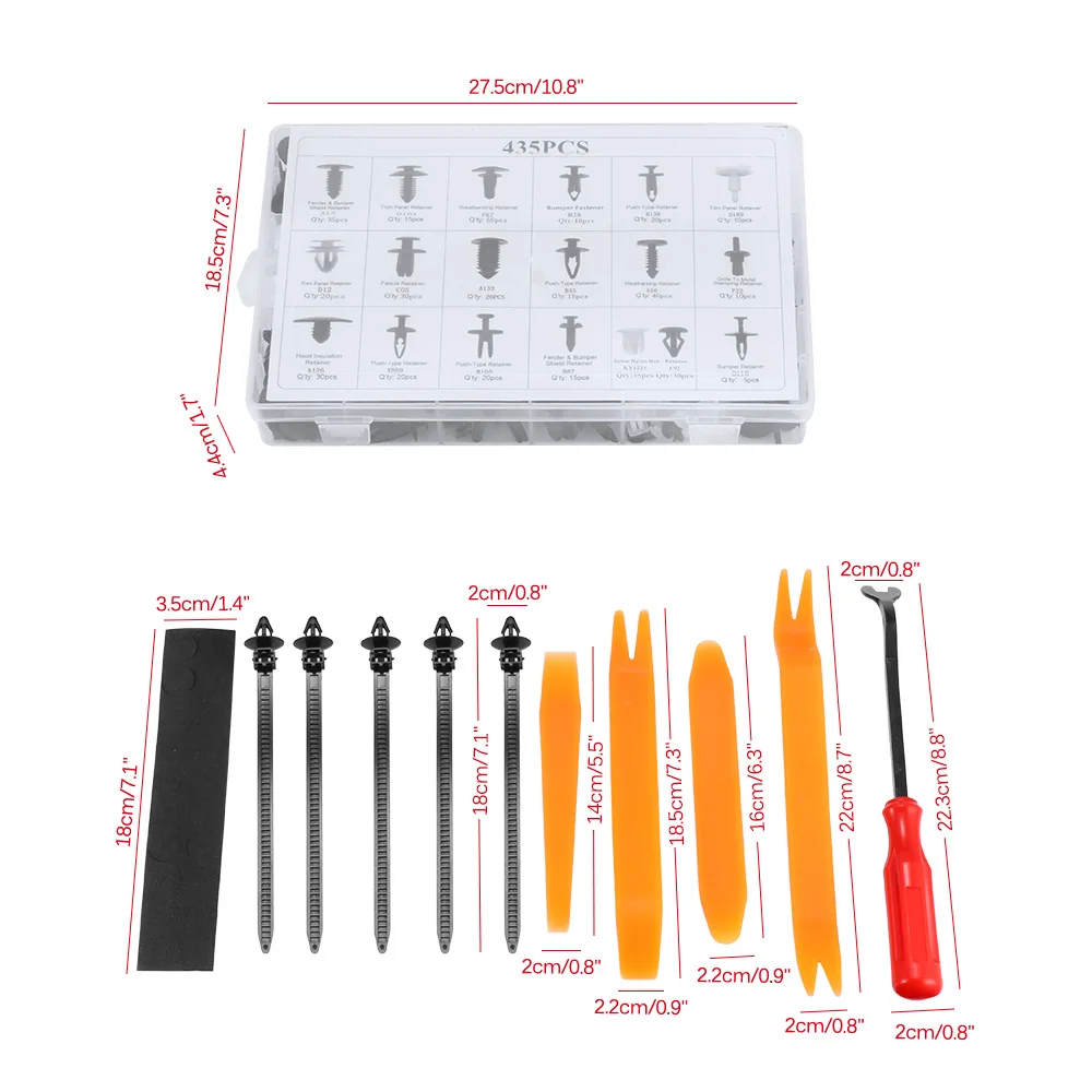 

Car Removal Pry Open Tool Kit Panel Clips Auto Door Trim Clips Bumper Clips Engine Cover Splash Shield Retainers Replacement