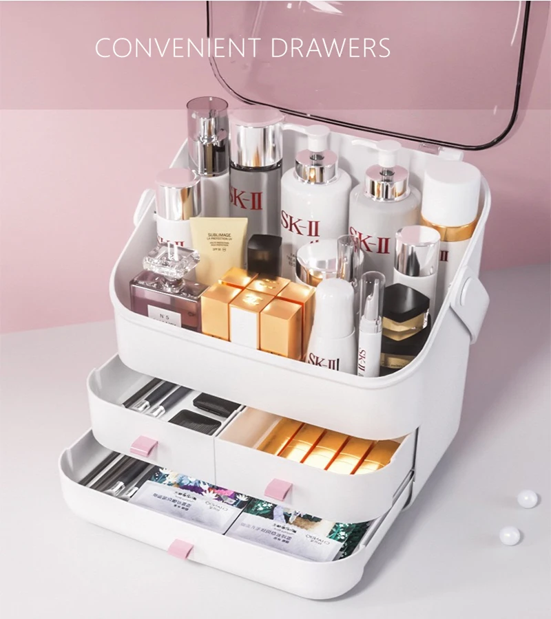 Multifunctional Waterproof Cosmetic Makeup Jewelry Box
