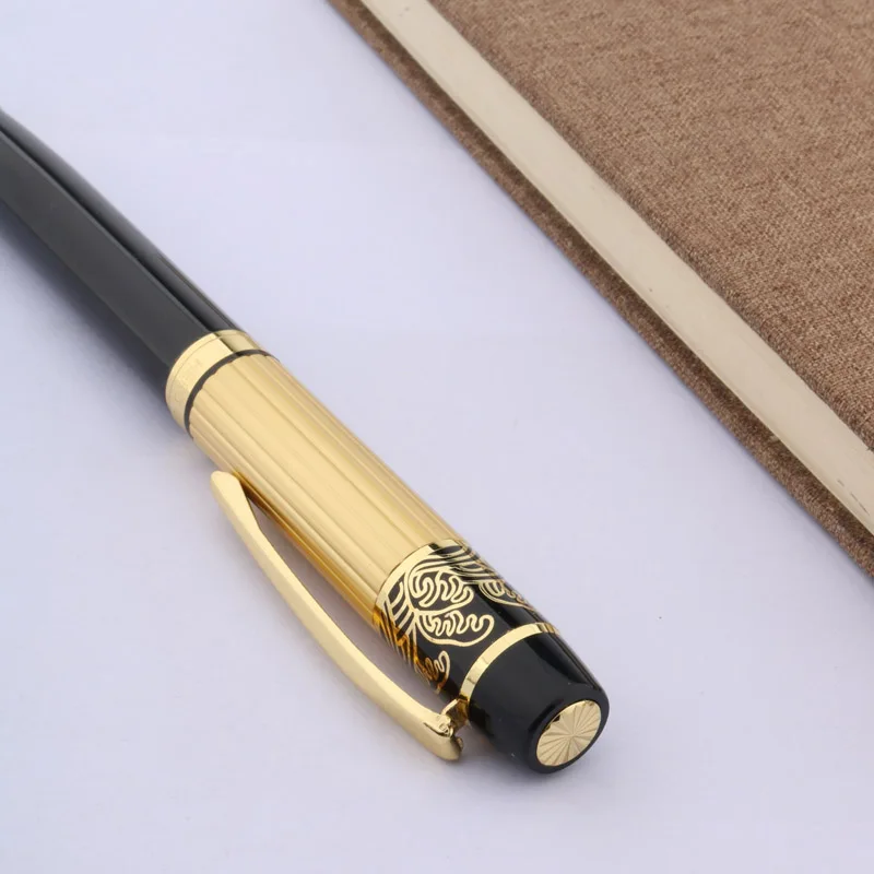 Черная золотая ручка металлическая Студенческая красная Роскошная 901 Золотая Подарочная Ручка-роллер