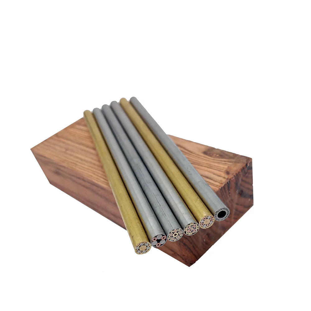 Handmade 6mm Dia. Mosaic Pin Rivet Steel Brass Tube Tool Knife Making Decoration Material 130mm