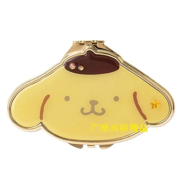 HelloKitty My Melody Cinnamoroll pompomprin, зеркало для макияжа, милое двухстороннее зеркало с мультипликационным принтом, портативное зеркало для макияжа, подарок для девочки