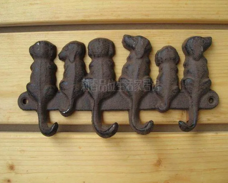 19X9.5CM Cast iron embossed decorative dog hook