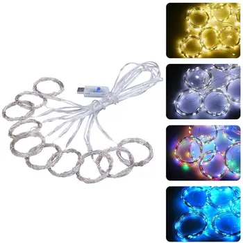 

USB 100/200/300 LEDs Curtain String Lights Flash Fairy Christmas Home Decor Garland Remote Control Wedding Outdoor For New Q0T8