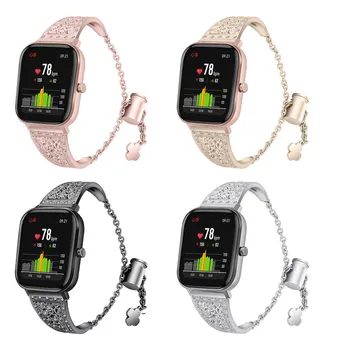 

Fashion Replacement Metal Crystal Smartwatch Strap Adjustable Watch Band for GarminMove /vivomove HR/for Huami GTS Bracelet