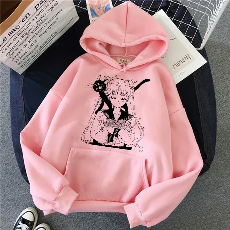 sailor moon women hoodie kawaii funny ulzzang Sweatshirt harajuku korean style Graphic female clothes Hoodies fashion grunge