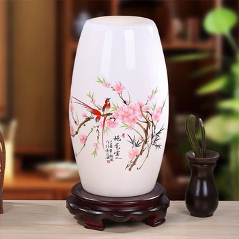 

Ceramic New Chinese Restoration Bedroom Bedside Living Room Study Decorative Lamp Blue and White Porcelain LED Table Lamp