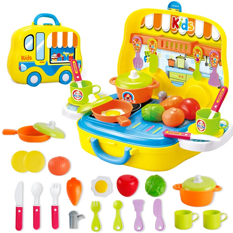 Новые продукты фрукты овощи ролевые игры дом игрушки посуда кухонные игрушки Детские Портативные головоломки игра мальчик игрушка-подарок для девочки - Цвет: Цвет: желтый