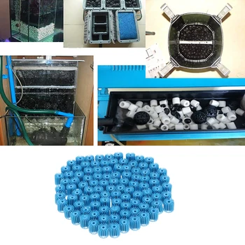 

100Pcs Blue Filtration Aquarium Fish Tank Filters Small Bio-balls Media 15mm