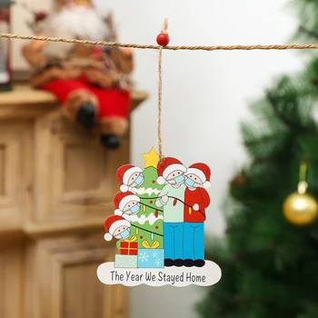 

2020 Xmas Christmas Tree Hanging Pendant Ornaments Family Ornament Decor 2020 Christmas Tree Survivor Wooden Pendant Christmas