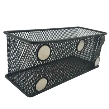 

Wrought Iron Grid Magnetic Whiteboard Pen Holder Square Strong Magnetic Fridge Pen Storage Basket Office Supplies Organizer