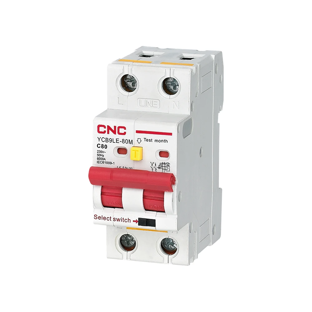 CNC 2P 4P 230V RCBO MCB mA автоматический выключатель остаточного тока с защитой от перегрузки по току и утечки 6