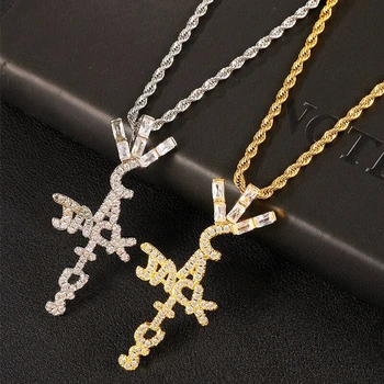 

Hip Hop Travis Scott Cactus Jack Shape Pendant Necklace Ice Crystal Cubic Zirconia Pendant Jewelry