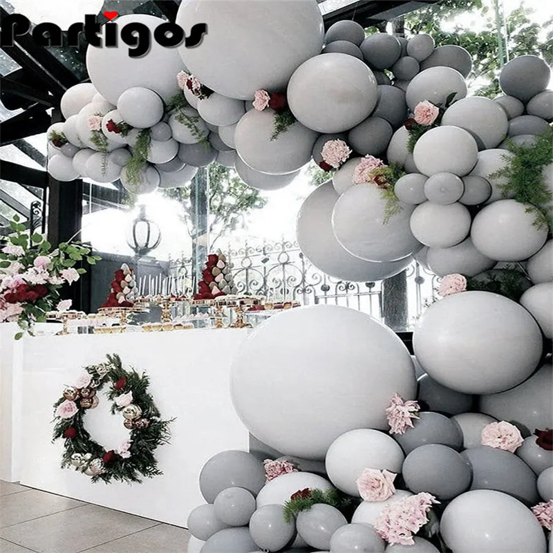 

20pcs 30pcs 50pcs 5inch 10inch Pastel Grey Balloons Matte Gray Macaron Balloon Wedding Decorations Birthday Party Supplies